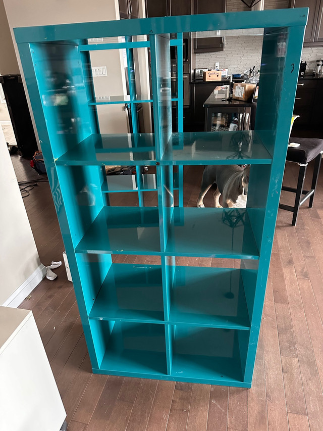 Kallax Glossy teal shelves in Bookcases & Shelving Units in St. Albert - Image 3