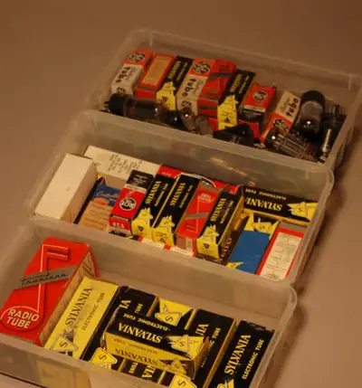 Currently we are selling off 1,000's of vintage 1940-60's audio/guitar + home stereo tube amps/tubes...