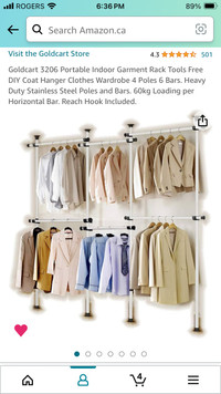 Floor to ceiling garment rack/closet organizer