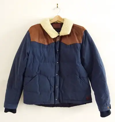 LARGE Scotch & Soda down-filled trucker jacket., View more