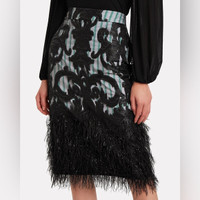 Ganni Feather Hem Embellished Skirt