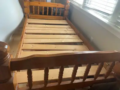 Wooden twin bedframe, View more
