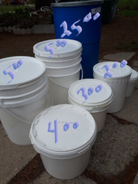 Food grade Buckets and Barrels includes lids.