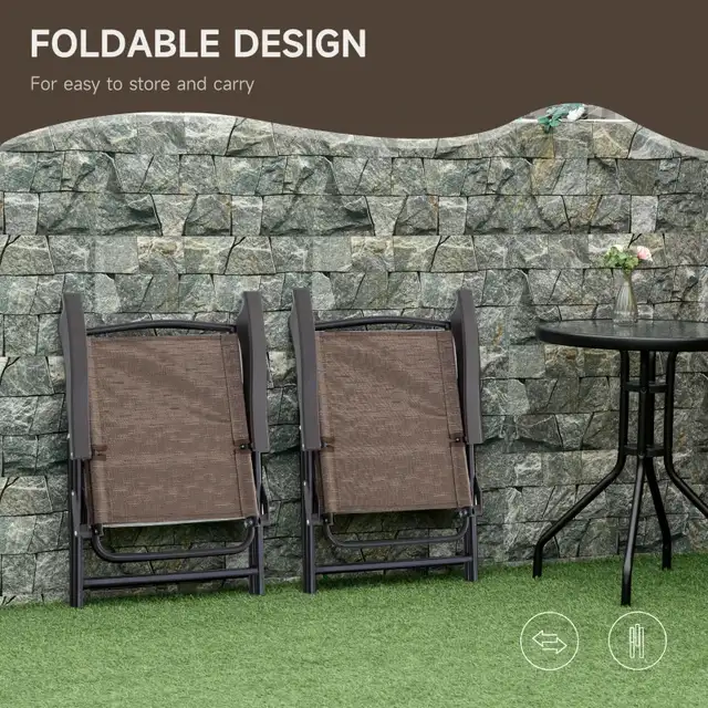 Folding Outdoor Bistro Set, Patio Table and Chairs with Reclinin in Patio & Garden Furniture in Markham / York Region - Image 6