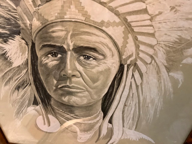 Antiq/Vtg Etching of a Native American Chief by Artist Benville in Arts & Collectibles in Belleville - Image 4