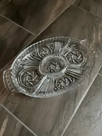 Pinwheel Crystal Serving Platter Tray
