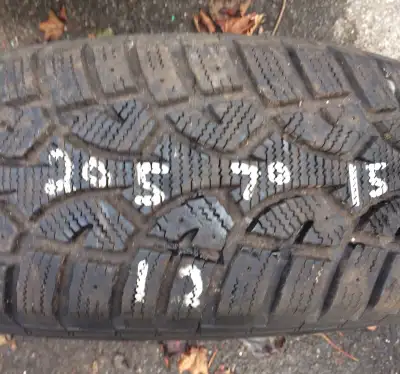 See photos Only one 205 70 15 winter But like new condition at 90 to 95% tread depth left at 12/32”...