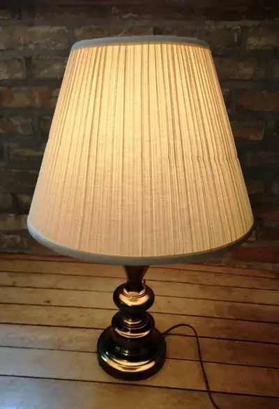 MCM 25" Brass Finish Lamp with Shade, View more