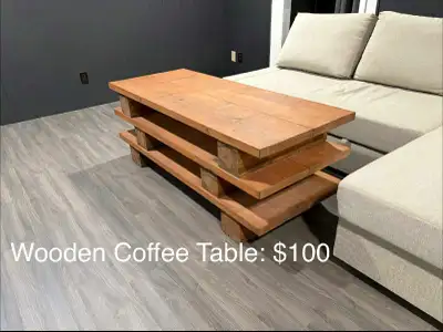 Wooden coffee table, View more
