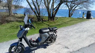 For sale: Niu Uqi+ electric moped/scooter, vespa style. Gray colour. For sale for $1200 in excellent...