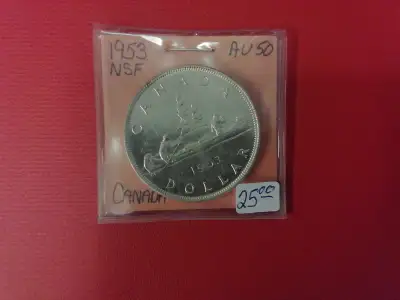 1953 Canada $1 Silver Coin, View more