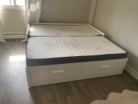 Fully functional Ikea twin bed with a small crack 
