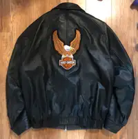 Genuine Leather Jacket Danier  Harley Davidson Patch-$200 obo