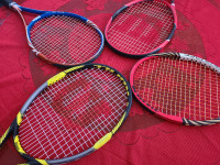 Wilson, Babalot and Head Tennis racquet.