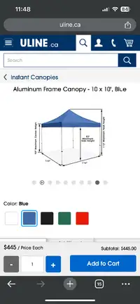 Brand new 10x10 Aluminum Frame Canopy