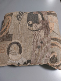 2 Brand New Beige Colored Throw Pillows with Floral Designs.