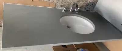 Large Quartz Countertop and Sink, View more