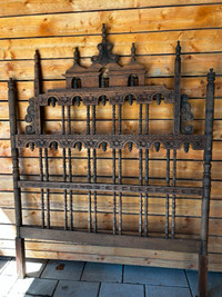 Antique Spindle Pagoda Double Headboard