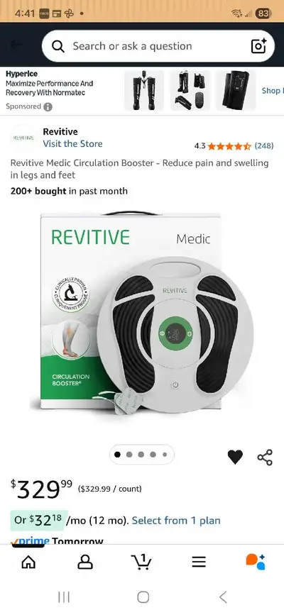 Revitive leg workout/ circulation booster. Great workout machine helps with stimulating/boosting cir...