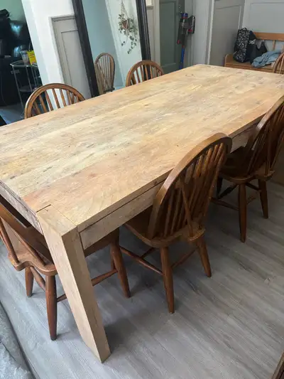 Natural wood custom made dining table, View more