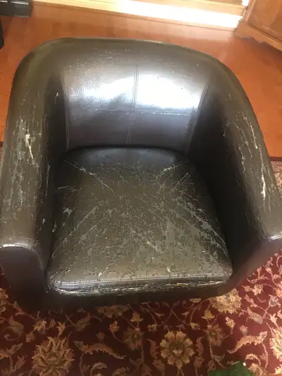 Barrel Chair - Dark Brown (Worn), View more