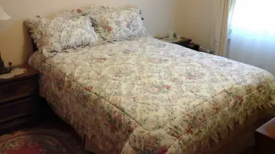 Queen Size Duvet  bed set with sheets and curtains., View more