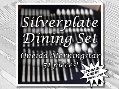 SILVERPLATE DINING SET - Oneida Morningstar - 51 pieces, View more