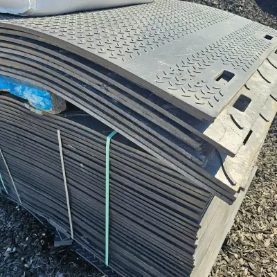 Protect your lawn, driveway, or job site with these 4x8 ground protection mats. They support heavy v...