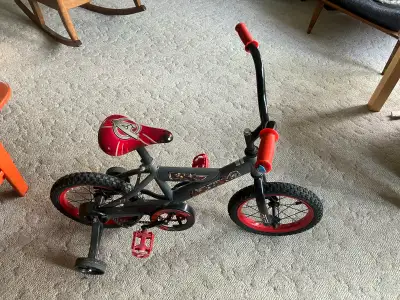 Great little learner bike. Good used condition, works great. Some cosmetic scraps and a small tear o...