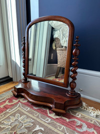 Antique Victorian Barley Twist Vanity Desk Mirror.