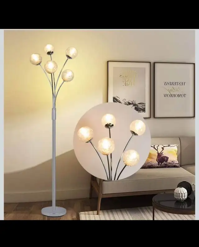 Modern Globe LED Floor Lamps for Living Room-DLLT Standing Lamps in Indoor Lighting & Fans in Hamilton - Image 8