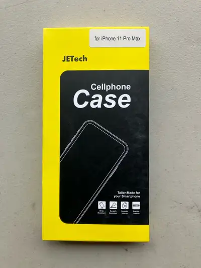 This JETech phone case for the iPhone 11 Pro Max, featuring a clear back with a vibrant red frame, c...