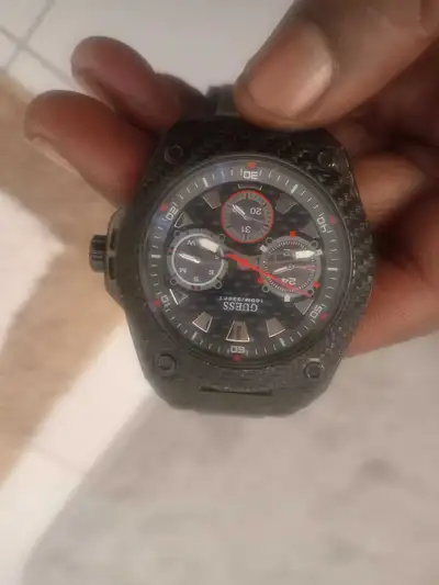 GUESS W1048G2 Legacy 45mm Men's Black Silicone Watch, View more