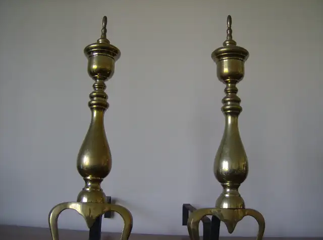 Fireplace Brass Andirons in Fireplace & Firewood in Kingston - Image 2