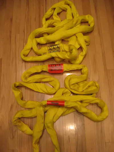 Yellow Endless Loop Round Sling Lifting Strap, total of 3, View more
