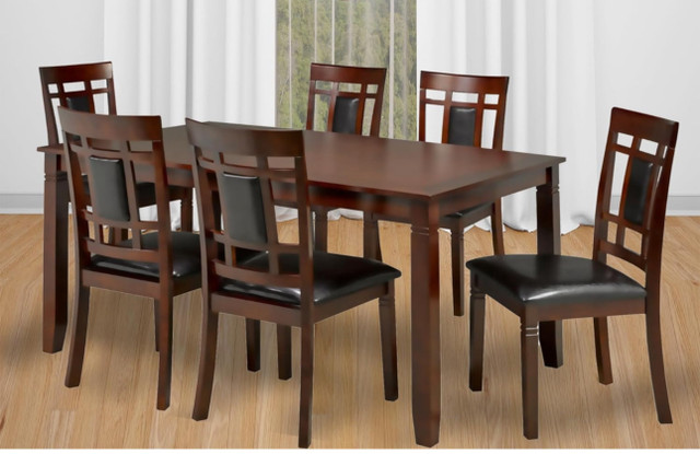 Cosmic Homes 7 Pc Dining Table Set For 6 Dining | Espresso Dinin in Dining Tables & Sets in Mississauga / Peel Region