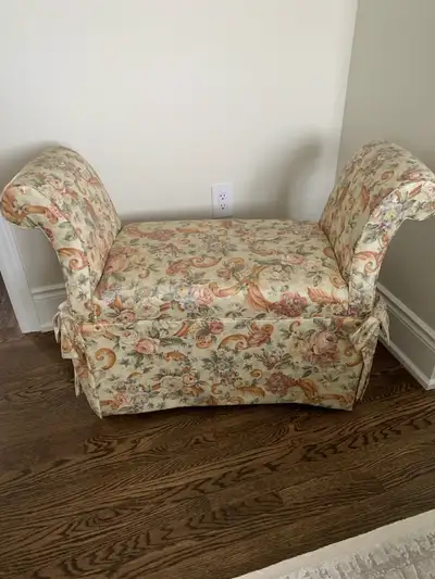 Floral Upholstered Bench, View more
