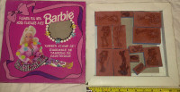 Barbie 12 Piece Rubber Stamp Set - Needs new ink pad