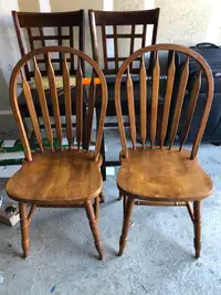 Two wood chairs 