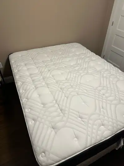 Sealy Bayneset queen mattress (like new), boxspring and frame , View more