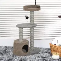 Scratching Cat Tree Post Climbing Kitten Pets Furniture with Toy