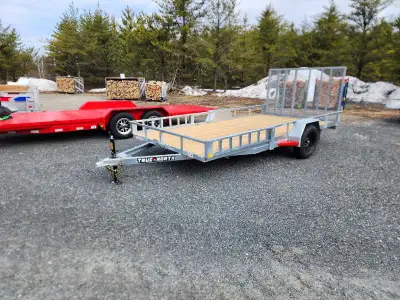Eagle Trailer Sales 7x14 Galvanized Utility Trailer 15" wheels Side ATV Ramps Rear Gate up or Down $...