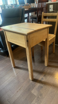 Antique school desk with chair