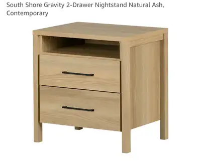 South Shore Gravity 2-Drawer Nightstand Natural Ash, View more
