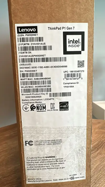 Lenovo ThinkPad P1 Gen 7– Ultra 7 165H, 64GB RAM, 2TB RTX 3000, View more