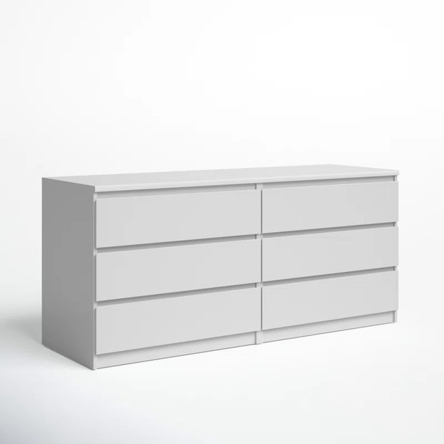 MALM Commode 6 tiroirs, blanc avec verre protecteur dans Commodes et armoires  à Ville de Montréal - Image 4