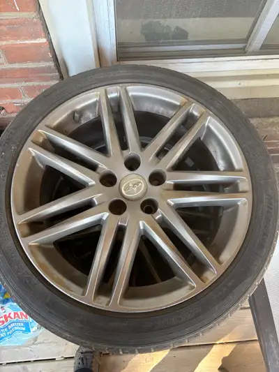 Hi selling a set of scion rims and tires still have trade for the summer car is being donated to the...