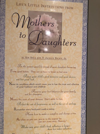 Mothers to Daughters - Life's Little Instructions wall frame