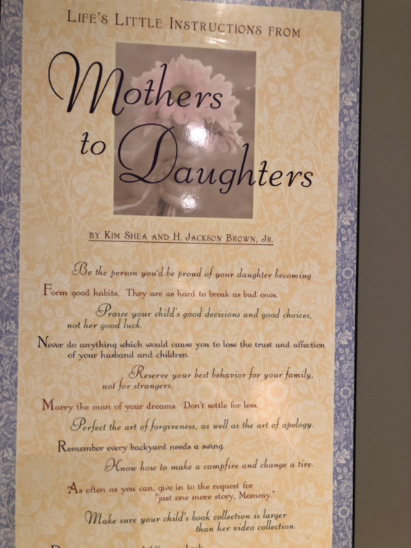 Mothers to Daughters - Life's Little Instructions wall frame in Arts & Collectibles in Markham / York Region
