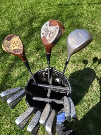 Golf clubs and bag, View more